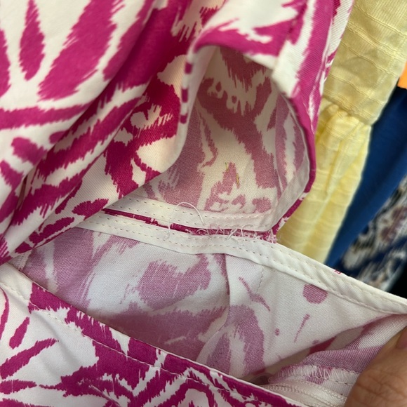 NWT Zara Pink and White Ikat Wide Leg Jumpsuit size S - Picture 7 of 9